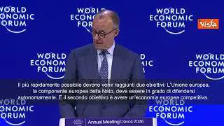 Merz a Davos: Dobbiamo essere in grado di difenderci da soli