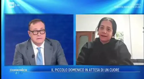 "Provo tanto dolore, voglio solo che mio figlio torni a casa". A Domenica in il racconto della mamma del bimbo col cuore "bruciato"