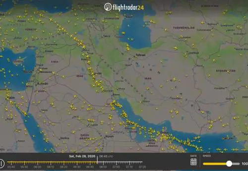 Da Israele al Golfo cieli sgombri da voli civili dopo inizio attacco contro l'Iran
