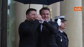Macron riceve il Presidente ucraino Zelensky all'Eliseo