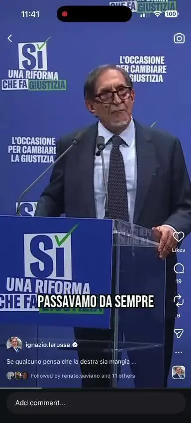 La Russa: "Obiettivo della riforma è ridare prestigio alla magistratura"