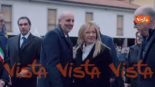 Meloni arriva a Pontida per i funerali di Umberto Bossi