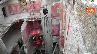 Sopralluogo alla Torre dei Conti a Roma, stabilizzata dopo il crollo dello scorso Novembre