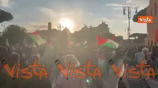Corteo al Colosseo Pro Flotilla dopo il blitz di Israele
