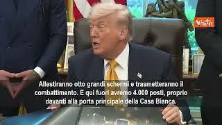 Trump mostra progetto per stadio campionato Ufc nel giardino della Casa Bianca