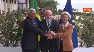 I leader Ue von der Leyen e Costa incontrano Presidente brasiliano Lula al G7 per un bilaterale