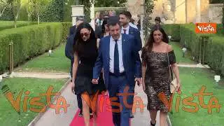 Salvini insieme a Francesca Verdini arrivano a Villa Taverna per celebrazioni 'Freedom 250'