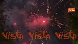 I fuochi d'artificio a Villa Taverna per la festa dei 250 anni dell'Indipendenza americana