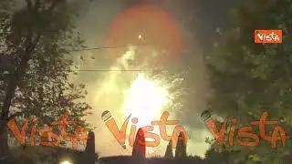 Fuochi d'artificio a Villa Taverna per le celebrazioni dei 250 anni di indipendenza americana