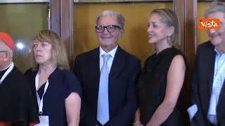 Romano Prodi in Campidoglio per firma dichiarazione per la pace dei Premi Nobel
