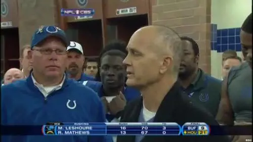 Il coach dei Colts negli spogliatoi