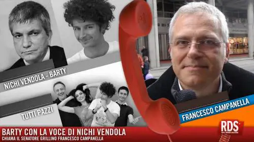 Il comico Barty imita Vendola e chiama il senatore Campanella
