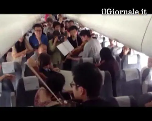 Quartetto d'archi provvisato in aereo