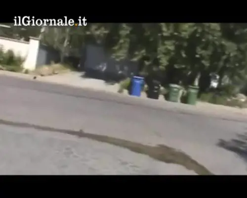 Salta su un'auto in corsa