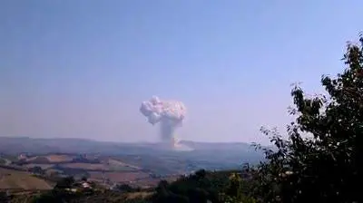 La nuvola di fumo dopo l'esplosione