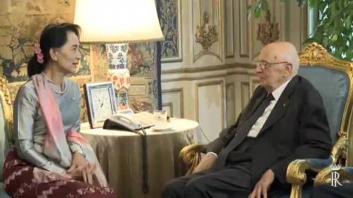 Napolitano incontra San Suu Kyi al Quirinale