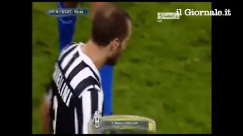 Bruttissimo fallo di Chiellini. Frattura del perone per Bergessio