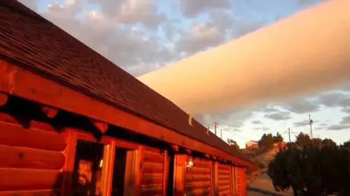 Un tubo di nuvole sul cielo del Texas