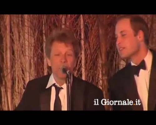 Il prince William canta con Bon Jovi