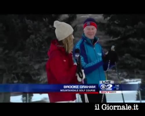 Cronista sviene durante il servizio sugli sci