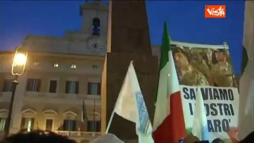 Fdi, sit in a Montecitorio per la liberazione dei marò