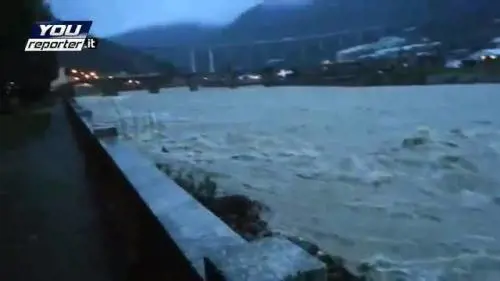 Il torrente Argentina in piena a Taggia