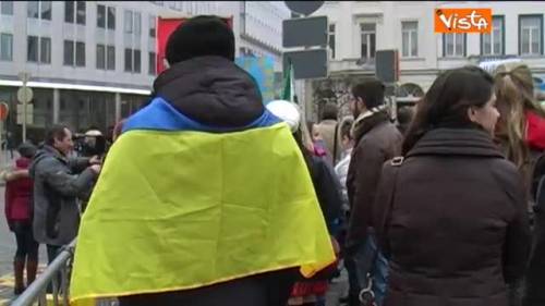 Sit in degli ucraini europeisti a Bruxelles