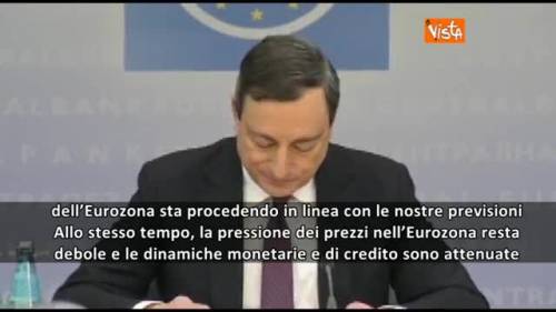 Inflazione, Draghi: "I tassi restano invariati"