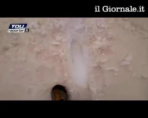 Al Passo San Pellegrino la nevicata rosa che viene dal Sahara