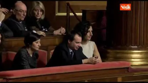 La first lady Agnese in Aula al Senato