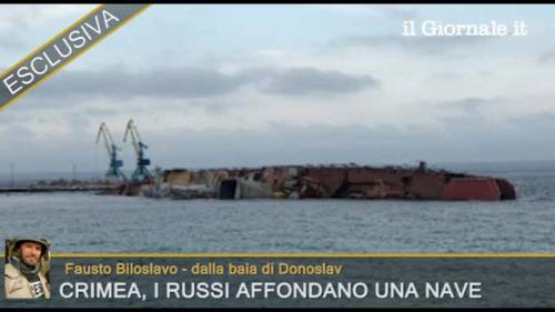 Baia di Donoslav, i russi affondano una nave