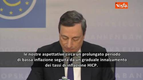 Bce, Draghi: "I tassi restano invariati"