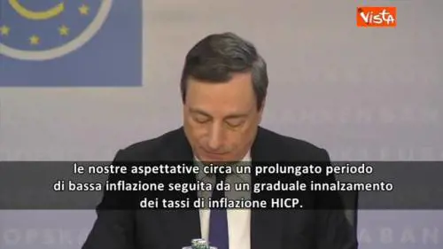 Bce, Draghi: "I tassi restano invariati"