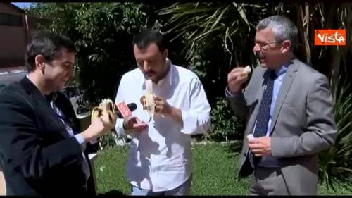 Salvini fa come Dani Alves: "Le banane non si lanciano"