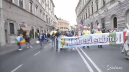 Corteo di solidarietà per i marò: "Liberi subito"