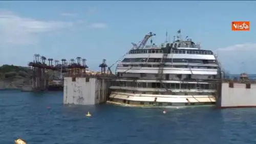 Concordia, il momento del galleggiamento