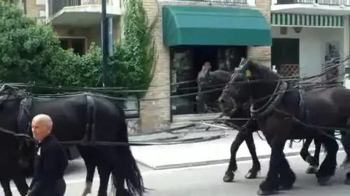 Alba Adriatica, il corteo funebre del capo rom con cavalli e banda