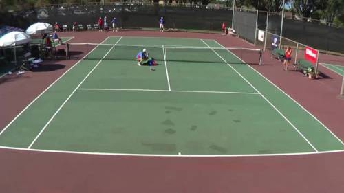 Tennista salta la rete e atterra sulla faccia