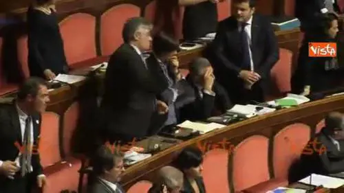 Bagarre al Senato: lancio di fogli e libri contro Grasso