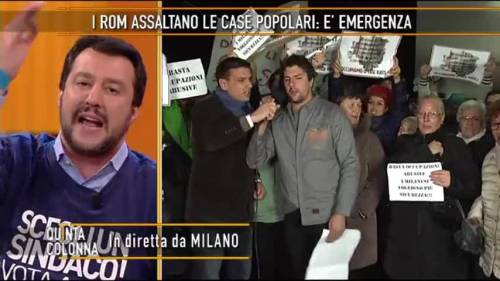 Occupazioni, a Rete4 è scontro Salvini-piazza