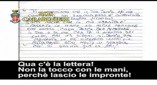 [Audio] 'Ndrangheta, la lettera di recupero crediti