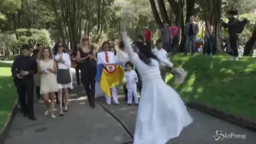 Attivista sposa un albero per sensibilizzare sui problemi ambientali 