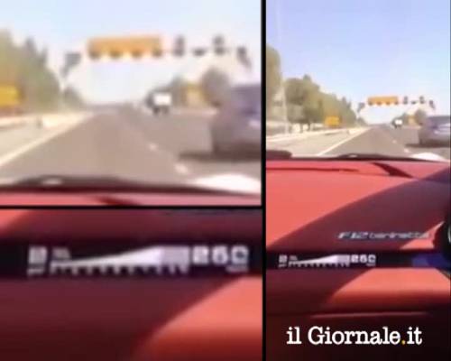 Vettel sfreccia in autostrada
