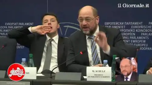 Figuraccia di Renzi con Schulz