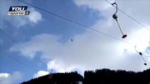 Il salvataggio degli sciatori della cabinovia "Ciampinoi"