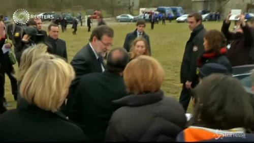 Hollande, Merkel e Rajoy sul luogo dell’incidente