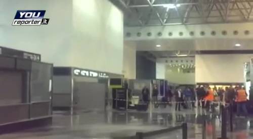 L'area passeggeri di Malpensa è allagata