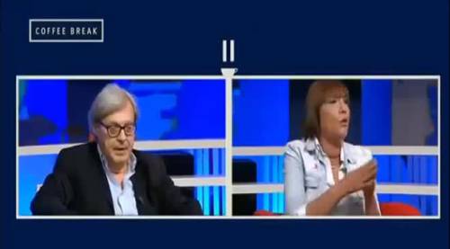 Lite furibonda in diretta tv tra Sgarbi e la Perina