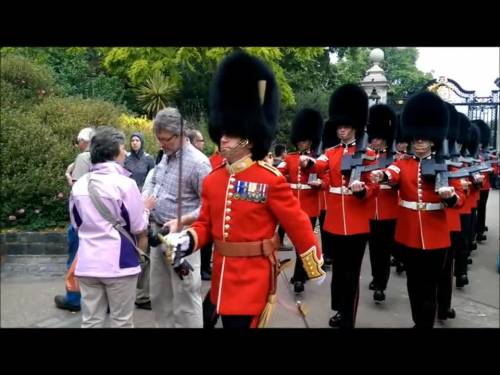 Guardie della Regina in marcia, turisti travolti