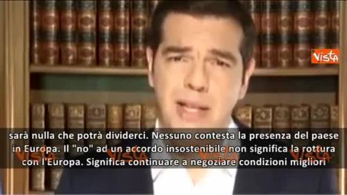 Tsipras ai greci: "Votate no al referendum"